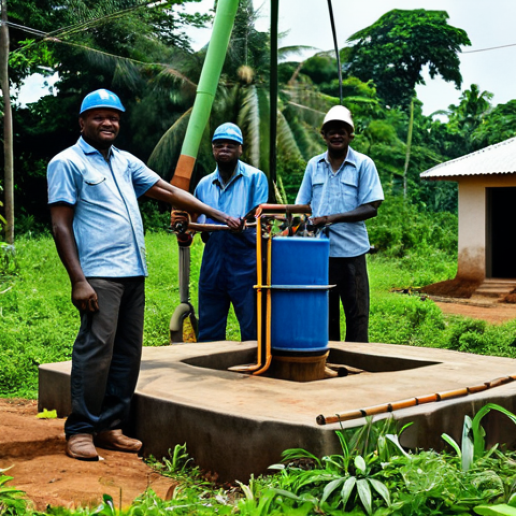 라이베리아의 물 부족 문제와 해결책 - Infrastructure & Community**
"A community in Liberia working together to build a well with modern p...