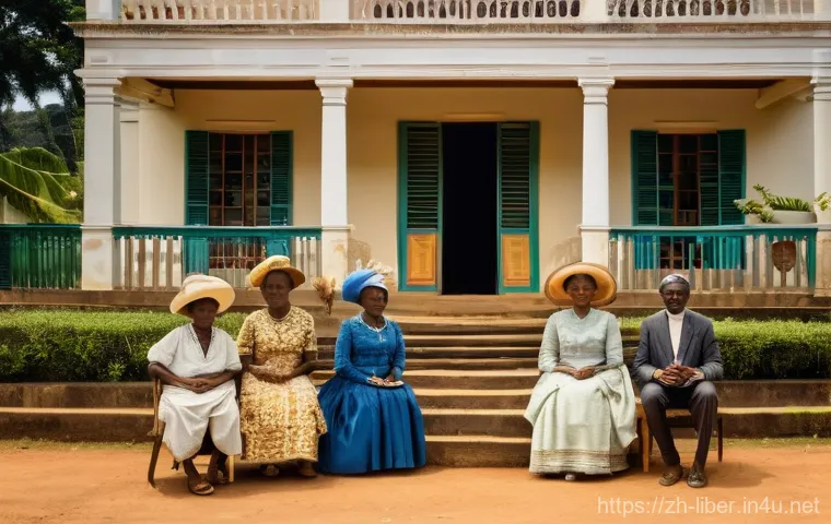 라이베리아 내전의 원인과 결과 - **Pre-War Liberian Society: A Tale of Two Worlds**
    A detailed, illustrative image set in early 2...